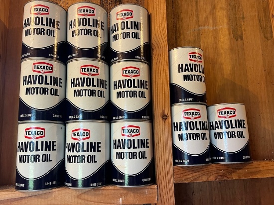 Havoline by Texaco Motor Oil Cans FULL