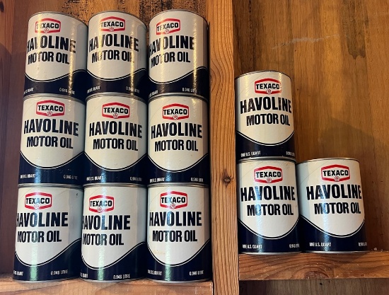Havoline by Texaco Motor Oil Cans FULL