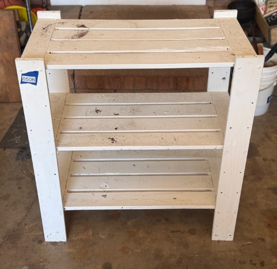 White Painted 3 Tier Wooden Shelf