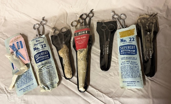 Group of Eight Vintage Barber Hair Cutting Shears