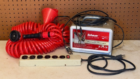 Schauer Battery Charger & Collapsible Hose Plus More