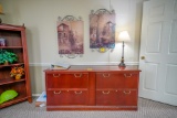 Credenza, 2 Prints and Lamp