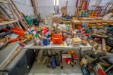 Contents of Table, Grease, Paint and Cleaning Supplies