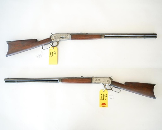 Winchester 1886 lever action rifle, 45-90 WCF, Serial # 20280, special order 28" octagonal barrel,