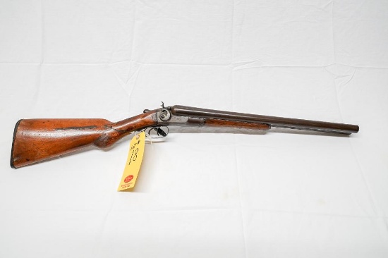 Hopkins & Allen Arms Co. 12 Gauge Short Double Barrel Shotgun, Damaged Stock, S#27152