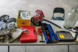 Pipe Threader, Soldering Gun, Speakers, Cast Iron, Ball Jar, Contents of 6 Ft. Table