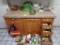 Decorative Items on Bar, Contents of Junk Drawers, Box of Chemicals, Misc Items