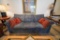Suede Couch With Throw Pillows