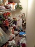 Contents of Closet Including Large Lot of High End Christmas and Holiday decor