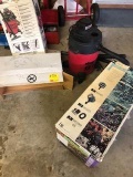 6hp Shop Vac, Box of Visqueen, Outdoor Lighting Set, 2 Lamps Missing