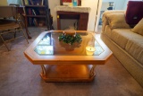 Square , glass top coffee table