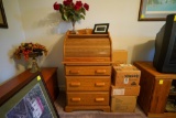 Rolltop Oak Secretary Desk with drawers