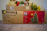 7.5 Foot Pre Lit Christmas Tree In Box, Easter Decor and Various Floral Arrangements
