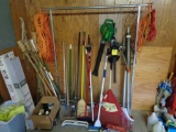 All Yard Tools, Extension Cords, Clothes Rack, Hedge Clippers, Blower, T Post Driver, Tiki Torches,