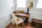 Solid Wood Writing Desk, Upholstered Chair, Picture, Lamp & Décor Items
