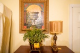 Lamp, Oil on Canvas Painting, Artificial Planter