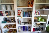 Contents of Section of Shelves, Books, Keys, Vases