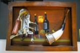 Service Tray with Wine Corkscrew, Wine Horn