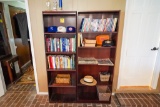 (2) Book Cases & Contents including Baseball Books, Vintage Newspapers
