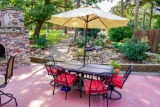 Slate Top Patio Table, (6) Chairs and Umbrella