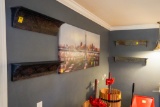 Eifel Tower Oil on Canvas with (4) Wall Shelves