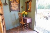 Desk Chair, Mirror & Floral Arrangement