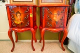 Pair of Antique Hand Painted 3 Drawer Side Chests