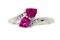 NEW Created Pink Sapphire & .06ct Diamond Ring Sterling Silver, Ring Size: 07, Gram Weight: 3.1 g, D