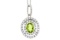 NEW Natural 1.70ct Peridot & .02ct Diamond & Created Sapphire Necklace Sterling Silver, Length: 18''