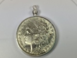 1884-O Morgan silver dollar pendant, New Orleans mint
