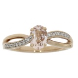 NEW Genuine .75ct Morganite &.06ct Diamond Ring 10KT Rose Gold, Ring Size: 07.00, Gram Weight: 2.4 g