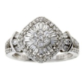 NEW Genuine .75ct Diamond Ring 10KT White Gold, Ring Size: 07.00, Gram Weight: 4.2 g, Diamond  Color