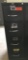 metal 4-drawer letter file cabinet; black; measures 15