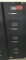 metal 4-drawer letter file cabinet; black; Hon; measures 15