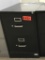 metal 2-drawer legal file cabinet; black; measures 18