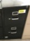 metal 2-drawer letter file cabinet; black; measures 15