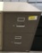 metal 2-drawer legal file cabinet; brown; Hon; measures 18