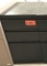 metal file cabinet with 1 letter file drawer and 2 utility drawers; black;