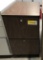 metal 2-drawer letter file cabinet; artificial wood grain; rolls; measures