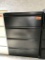 metal 4-drawer lateral file cabinet; black; measures 36