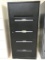 metal 5-drawer lateral file cabinet; black; measures 30