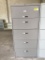 metal 5-drawer lateral file cabinet; tan; measures 30