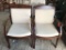 reception chair with wood; cream fabric; 2pc