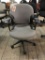 rolling office chair; gray fabric