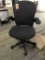 rolling office chair; black fabric