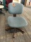 rolling office chair; blue fabric