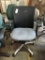rolling office chair; gray/black fabric
