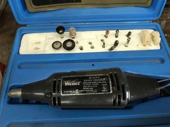 Black & Decker Wizard moto tool in case; and Weller moto tool in case