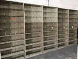 metal records filing shelving units; 5pc; measures 36