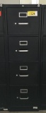 metal 4-drawer letter file cabinet; black; 15